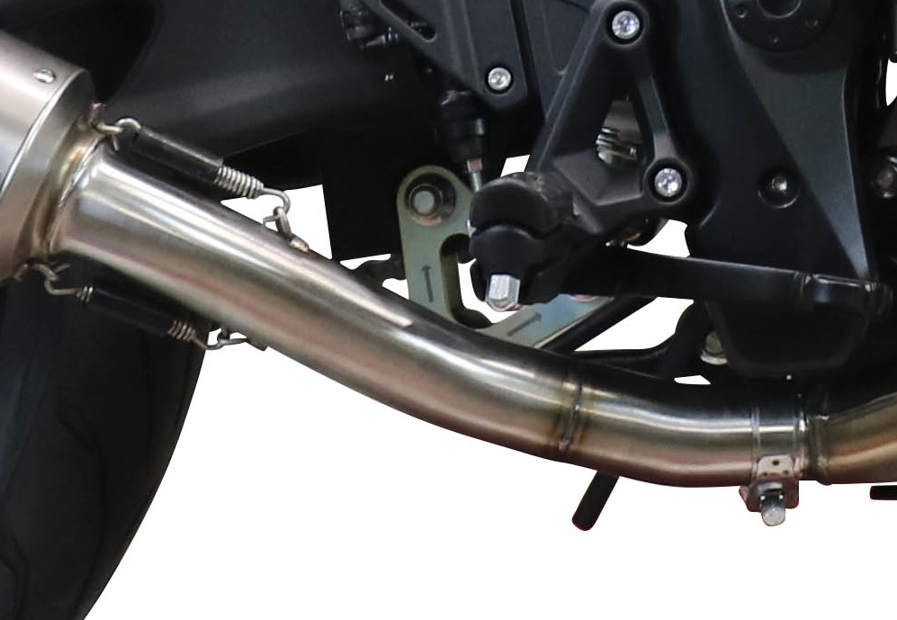 Exhaust system compatible with Voge 500R 2021-2024, Furore Evo4 Nero, Homologated legal slip-on exhaust including removable db killer and link pipe 