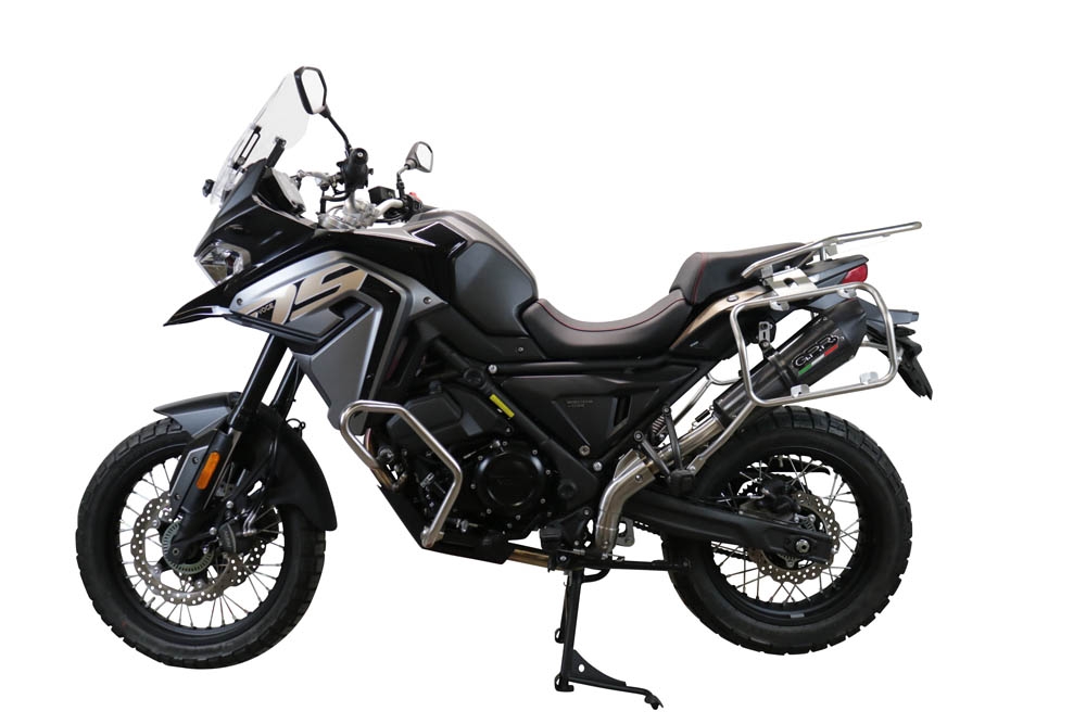 Exhaust compatible with Voge 650DSX 2021-2024, GP Evo4 Poppy, Homologated legal slip-on exhaust including removable db killer, link pipe and catalyst 