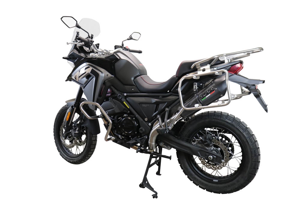 Exhaust compatible with Voge 650DSX 2021-2024, GP Evo4 Poppy, Homologated legal slip-on exhaust including removable db killer, link pipe and catalyst 