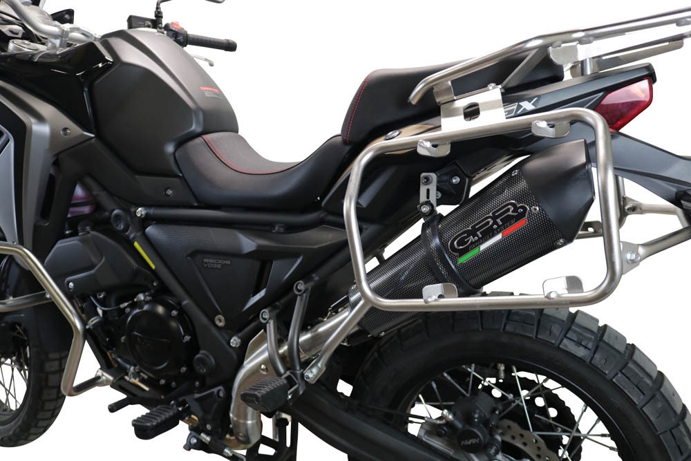 Exhaust compatible with Voge 650DSX 2021-2024, GP Evo4 Poppy, Homologated legal slip-on exhaust including removable db killer, link pipe and catalyst 