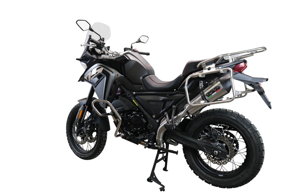 Scarico compatibile con Voge 650DSX 2021-2024, GP Evo4 Titanium, Terminale di scarico omologato,fornito con db killer estraibile,catalizzatore e collettore