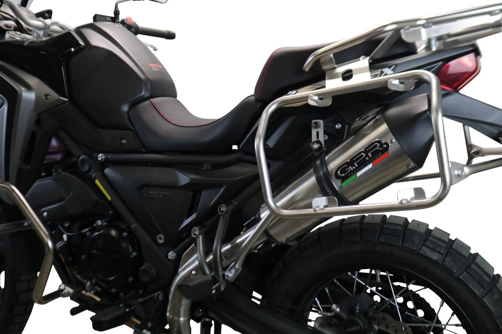 Scarico compatibile con Voge 650DSX 2021-2024, GP Evo4 Titanium, Terminale di scarico omologato,fornito con db killer estraibile,catalizzatore e collettore