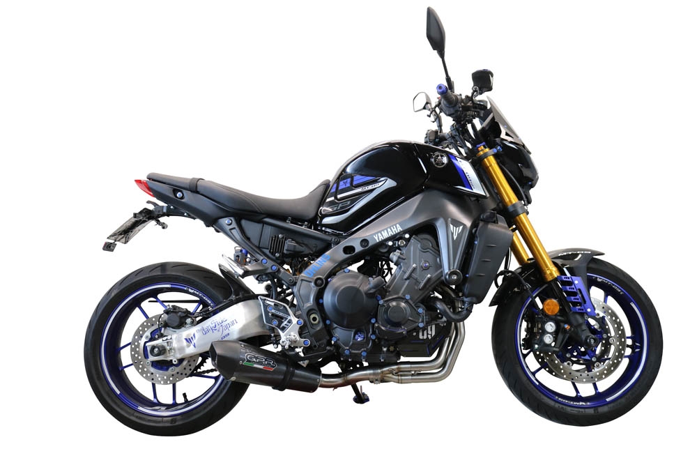 Scarico compatibile con Yamaha Mt-09 2021-2024, Gpe Ann. Poppy, Scarico completo omologato,fornito con db killer estraibile e collettore, legale solo per alcuni mercati extracee