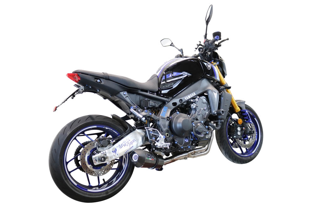 Scarico compatibile con Yamaha Mt-09 2021-2024, Gpe Ann. Poppy, Scarico completo omologato,fornito con db killer estraibile e collettore, legale solo per alcuni mercati extracee