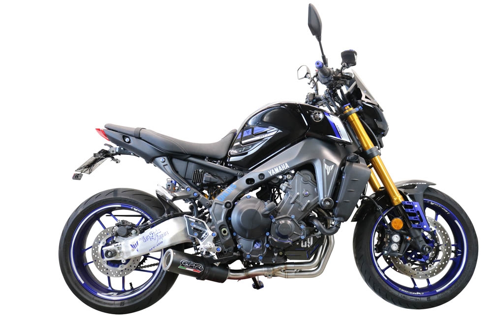 Scarico compatibile con Yamaha XSR900 2022-2024, M3 Black Titanium, Scarico completo racing, fornito con db killer estraibile e collettore, non legale per uso stradale