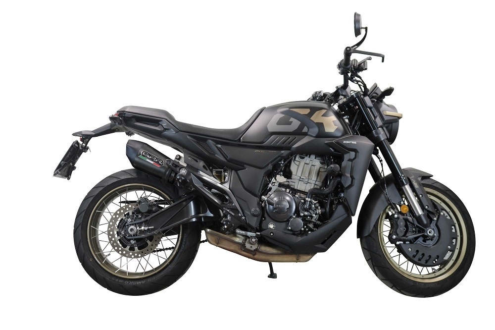 Scarico compatibile con Zontes 350 X1 2022-2024, GP Evo4 Poppy, Scarico omologato, silenziatore con db killer estraibile e raccordo specifico