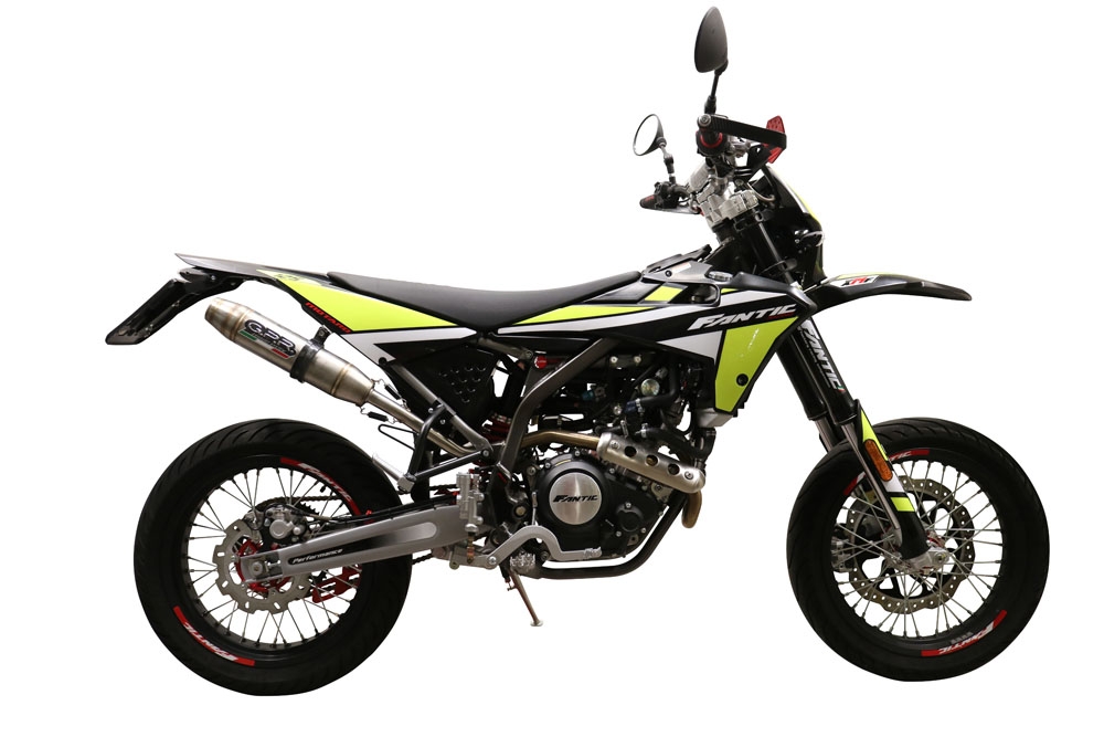 Exhaust compatible with Fantic Motor XEF 125 2021-2023, Albus Evo4, Homologated legal slip-on exhaust including removable db killer, link pipe and catalyst 