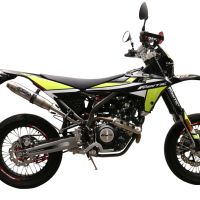 Exhaust compatible with Fantic Motor XEF 125 2021-2023, Albus Evo4, Homologated legal slip-on exhaust including removable db killer, link pipe and catalyst 