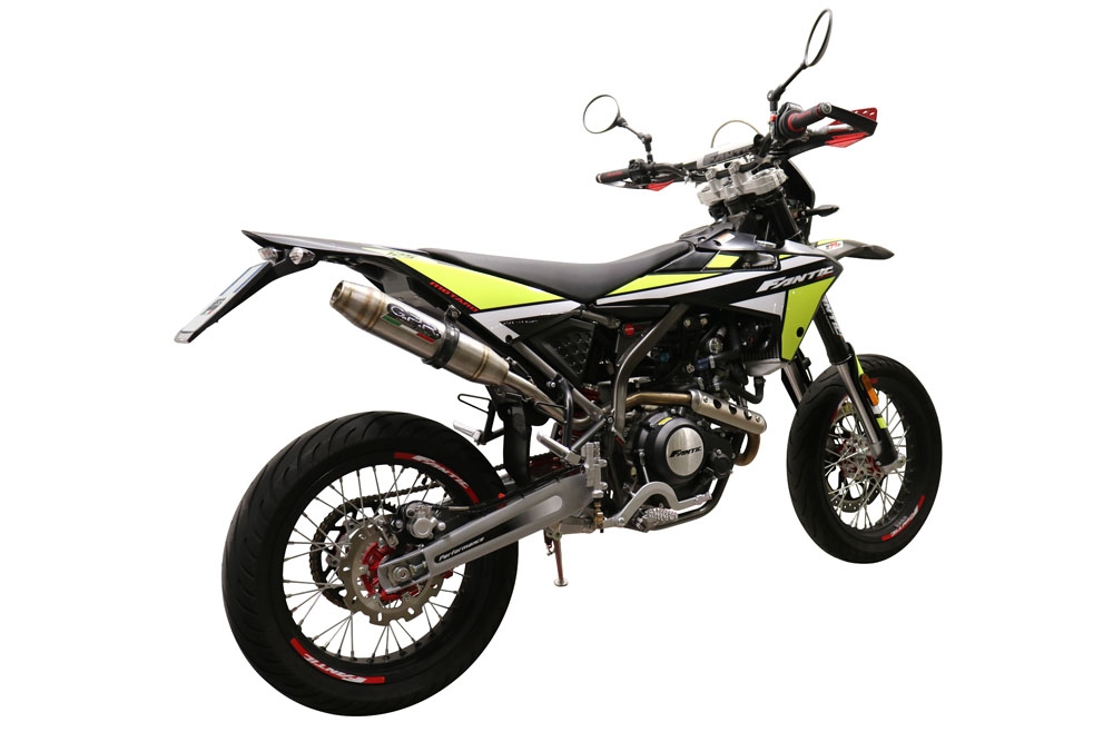 Exhaust compatible with Fantic Motor XEF 125 2021-2023, Albus Evo4, Homologated legal slip-on exhaust including removable db killer, link pipe and catalyst 