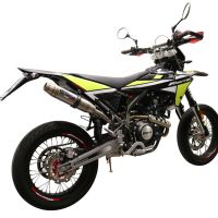 Exhaust compatible with Fantic Motor XEF 125 2021-2023, Albus Evo4, Homologated legal slip-on exhaust including removable db killer, link pipe and catalyst 