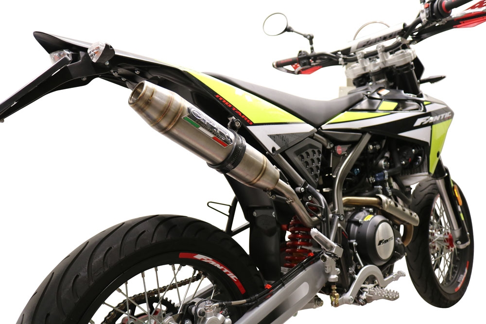 Exhaust compatible with Fantic Motor XEF 125 2021-2023, Albus Evo4, Homologated legal slip-on exhaust including removable db killer, link pipe and catalyst 