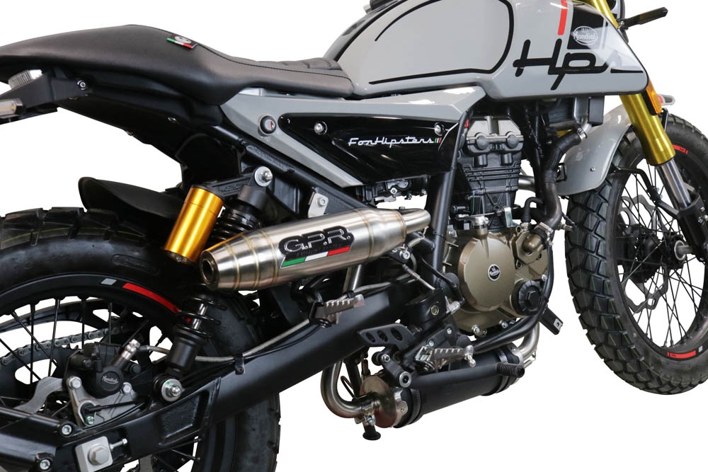 Exhaust system compatible with F.B. Mondial Hps 125 2021-2023, Deeptone Inox, Racing full system exhaust 