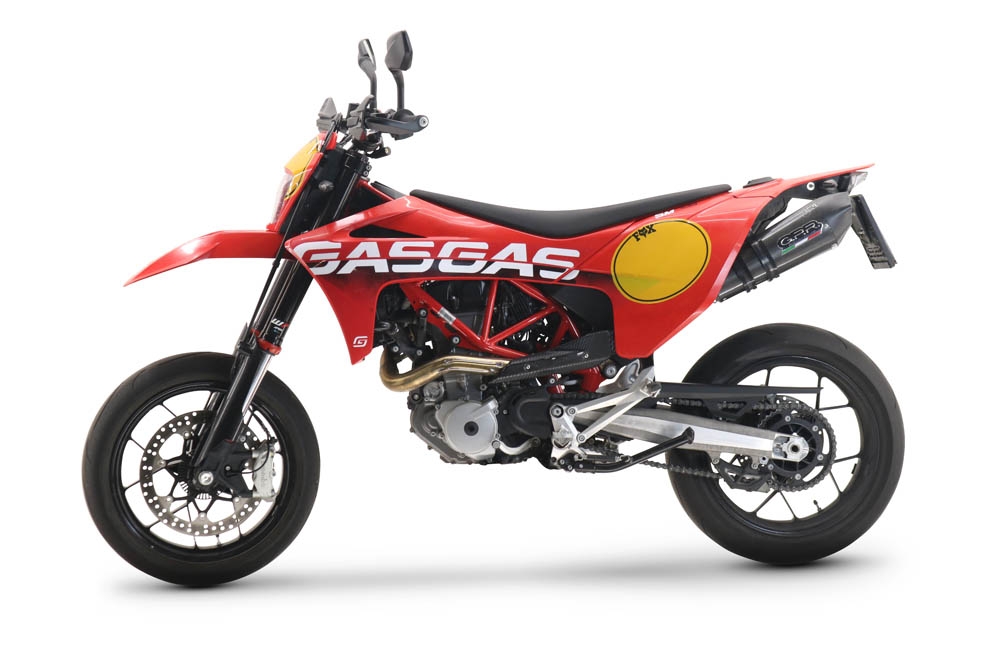 Exhaust compatible with Gas Gas SM 700 2023-2024, GP Evo4 Poppy, Homologated legal slip-on exhaust including removable db killer, link pipe and catalyst 