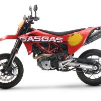 Scarico compatibile con Gas Gas SM 700 2023-2024, GP Evo4 Poppy, Terminale di scarico omologato, fornito con db killer estraibile, catalizzatore e raccordo specifico