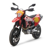 Exhaust compatible with Gas Gas SM 700 2023-2024, GP Evo4 Poppy, Homologated legal slip-on exhaust including removable db killer, link pipe and catalyst 