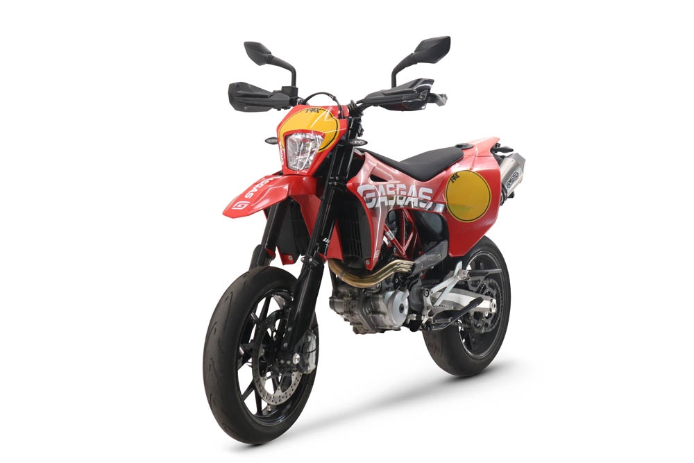 Scarico compatibile con Gas Gas ES 700 2023-2024, GP Evo4 Titanium, Terminale di scarico omologato, fornito con db killer estraibile, catalizzatore e raccordo specifico