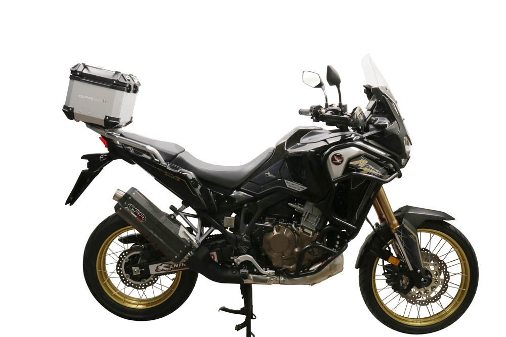 TOP CASE - BAULETTO GPR TECH COMPATABILE CON Honda Crf 1100 L Africa Twin 2020/2024 e5 GPR TECH BAULETTO TOP CASE ALPI-TECH 35 LT. COLORE ARGENTO CON PIASTRA SPECIFICA 