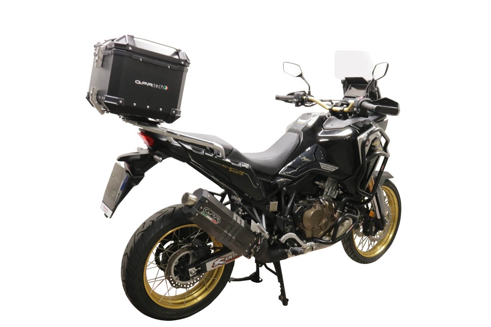 TOP CASE - BAULETTO GPR TECH COMPATABILE CON Honda Crf 1100 L Africa Twin 2020/2024 e5 GPR TECH BAULETTO TOP CASE ALPI-TECH 55 LT COLORE ARGENTO CON PIASTRA SPECIFICA 