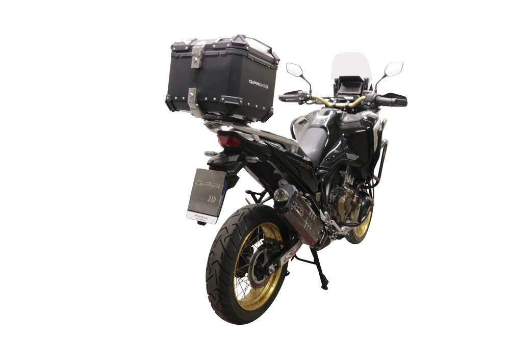 TOP CASE - BAULETTO GPR TECH COMPATABILE CON Honda Crf 1100 L Africa Twin 2020/2024 e5 GPR TECH BAULETTO TOP CASE ALPI-TECH 55 LT COLORE ARGENTO CON PIASTRA SPECIFICA 