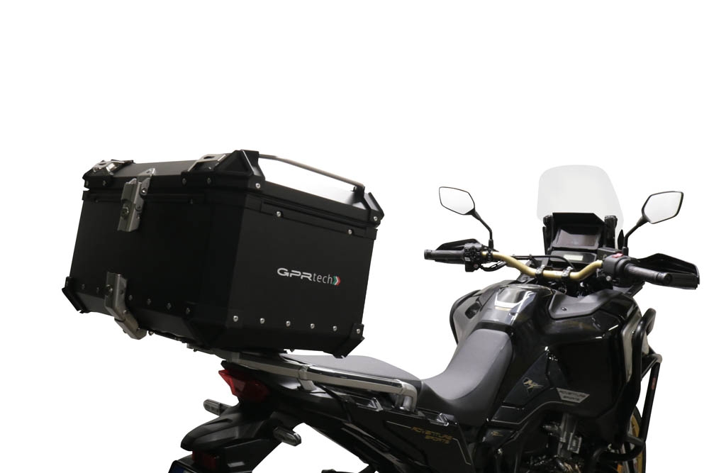 TOP CASE - BAULETTO GPR TECH COMPATABILE CON Honda Crf 1100 L Africa Twin 2020/2024 e5 GPR TECH BAULETTO TOP CASE ALPI-TECH 35 LT. COLORE NERO CON PIASTRA SPECIFICA 