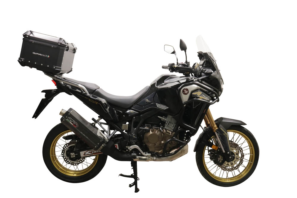 TOP CASE - BAULETTO GPR TECH COMPATABILE CON Honda Crf 1100 L Africa Twin 2020/2024 e5 GPR TECH BAULETTO TOP CASE ALPI-TECH 35 LT. COLORE NERO CON PIASTRA SPECIFICA 