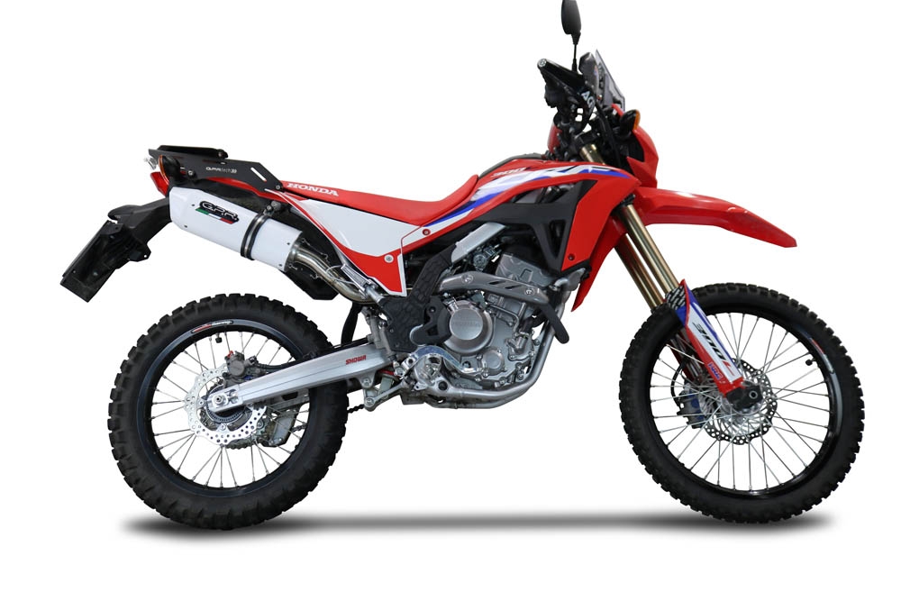 Scarico compatibile con Honda Crf 300 L - Rally 2021-2024, Albus Evo4, Terminale di scarico omologato, fornito con db killer estraibile, catalizzatore e raccordo specifico