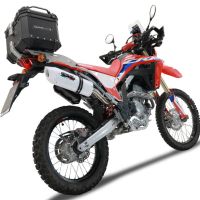 Scarico compatibile con Honda Crf 300 L - Rally 2021-2024, Albus Evo4, Terminale di scarico omologato, fornito con db killer estraibile, catalizzatore e raccordo specifico