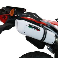 Exhaust system compatible with Honda Crf 300 L / Rally 2021-2024, Albus Ceramic, Racing slip-on exhaust, including link pipe and removable db killer 