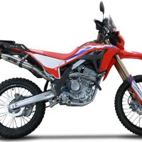 Scarico compatibile con Honda Crf 300 L / Rally 2021-2024, Deeptone Inox, scarico Racing, con raccordo specifico e db killer estraibile, non conforme per uso stradale