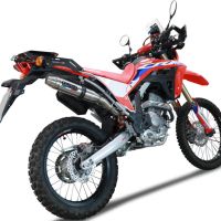Exhaust system compatible with Honda Crf 300 L / Rally 2021-2024, Deeptone Inox, Racing slip-on exhausts including link pipe and removable db killer 