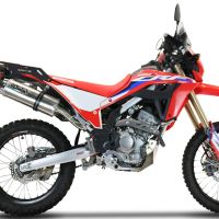 Scarico compatibile con Honda Crf 300 L / Rally 2021-2024, Dual Inox, scarico Racing, con raccordo specifico e db killer estraibile, non conforme per uso stradale