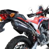 Exhaust system compatible with Honda Crf 300 L / Rally 2021-2024, GP Evo4 Poppy, Homologated legal slip-on exhaust including removable db killer, link pipe and catalyst 