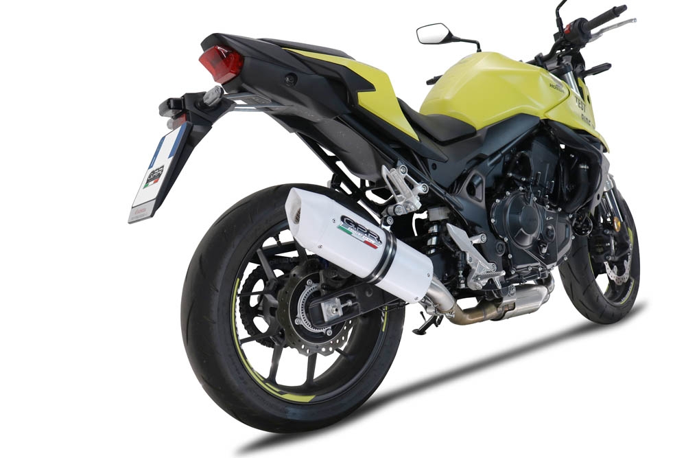 Scarico compatibile con Honda CB 750 Hornet 2023-2024, Albus Evo4, Scarico omologato, silenziatore con db killer estraibile e raccordo specifico