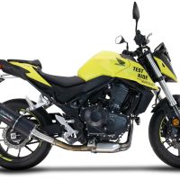 Exhaust compatible with Honda CB 750 Hornet 2023-2024, Furore Evo4 Nero, Homologated legal slip-on exhaust including removable db killer and link pipe 