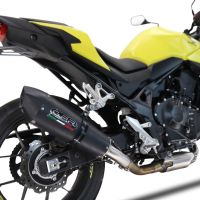 Scarico compatibile con Honda CB 750 Hornet 2023-2024, M3 Black Titanium, Scarico omologato, silenziatore con db killer estraibile e raccordo specifico