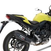 Scarico compatibile con Honda CB 750 Hornet 2023-2024, M3 Black Titanium, Scarico omologato, silenziatore con db killer estraibile e raccordo specifico