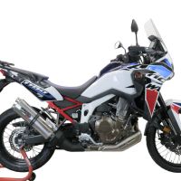 Exhaust compatible with Honda Crf 1000 L Africa Twin 2015-2017, Dual Inox, Homologated legal slip-on exhaust including removable db killer and link pipe 