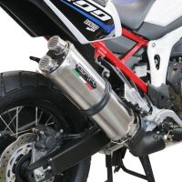 Exhaust system compatible with Honda Crf 1100 L Africa Twin 2020-2023, Dual Inox, Homologated legal slip-on exhaust including removable db killer and link pipe 