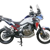 Scarico compatibile con Honda Crf 1100 L Africa Twin 2020-2023, Dual Poppy, Scarico omologato, silenziatore con db killer estraibile e raccordo specifico