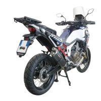 Exhaust system compatible with Honda Crf 1100 L Africa Twin 2020-2023, Dual Poppy, Homologated legal slip-on exhaust including removable db killer and link pipe 