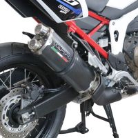 Scarico compatibile con Honda Crf 1100 L Africa Twin 2020-2023, Dual Poppy, Scarico omologato, silenziatore con db killer estraibile e raccordo specifico