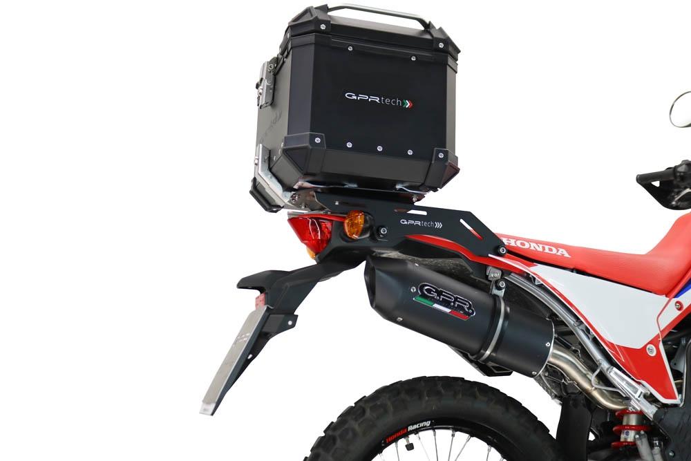 TOP CASE - BAULETTO GPR TECH COMPATABILE CON Honda Crf 300 L / Rally 2021/2024 e5 GPR TECH BAULETTO TOP CASE ALPI-TECH 26 LT, COLORE NERO CON PIASTRA SPECIFICA 