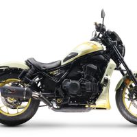 Scarico compatibile con Honda Cmx 1100 Rebel 2021-2023, Ghisa , Scarico omologato, silenziatore con db killer estraibile e raccordo specifico