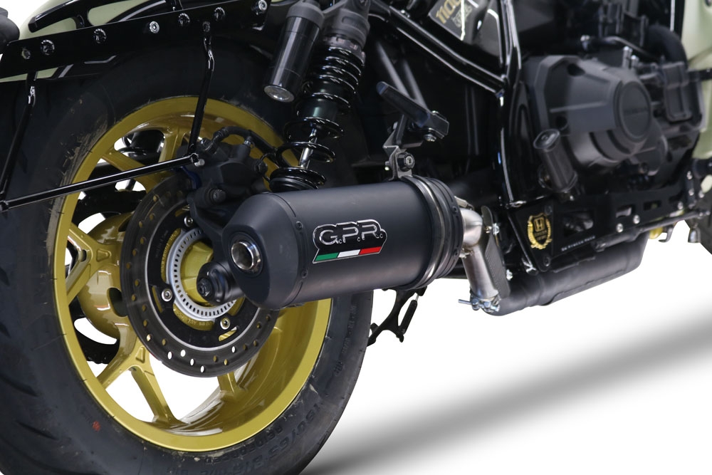 Exhaust system compatible with Honda Cmx 1100 Rebel 2021-2023, Ghisa , Homologated legal slip-on exhaust including removable db killer and link pipe 