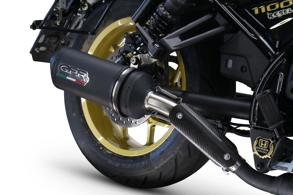Exhaust system compatible with Honda Cmx 1100 Rebel 2021-2023, Ghisa , Homologated legal slip-on exhaust including removable db killer and link pipe 