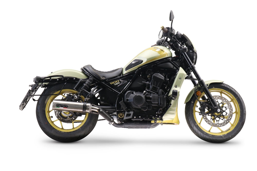 Scarico compatibile con Honda Cmx 1100 Rebel 2021-2024, M3 Inox , Scarico omologato, silenziatore con db killer estraibile e raccordo specifico
