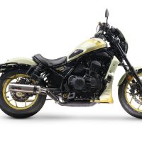 Scarico compatibile con Honda Cmx 1100 Rebel 2021-2024, M3 Inox , Scarico omologato, silenziatore con db killer estraibile e raccordo specifico