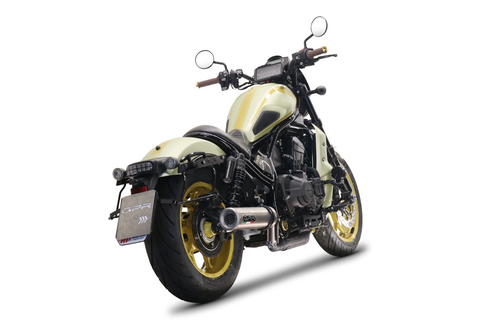Scarico compatibile con Honda Cmx 1100 Rebel 2021-2024, M3 Inox , Scarico omologato, silenziatore con db killer estraibile e raccordo specifico
