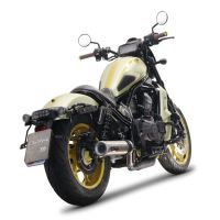 Scarico compatibile con Honda Cmx 1100 Rebel 2021-2024, M3 Inox , Scarico omologato, silenziatore con db killer estraibile e raccordo specifico