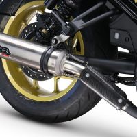 Exhaust system compatible with Honda Cmx 1100 Rebel 2021-2023, M3 Inox , Homologated legal slip-on exhaust including removable db killer and link pipe 